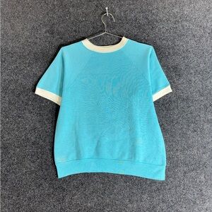 1970s Aqua Raglan Sweatshirt Mens medium